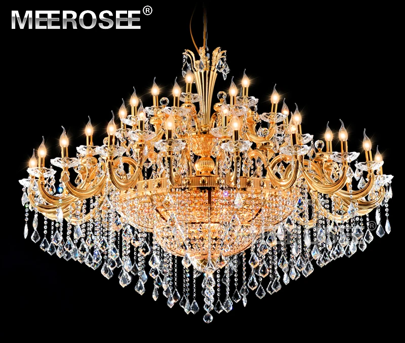 

Luxurious Maria Theresa Crystal Chandelier Large Golden Cristal Chandelier Lustre Project Hotel Resteruant Luminaire Lighting