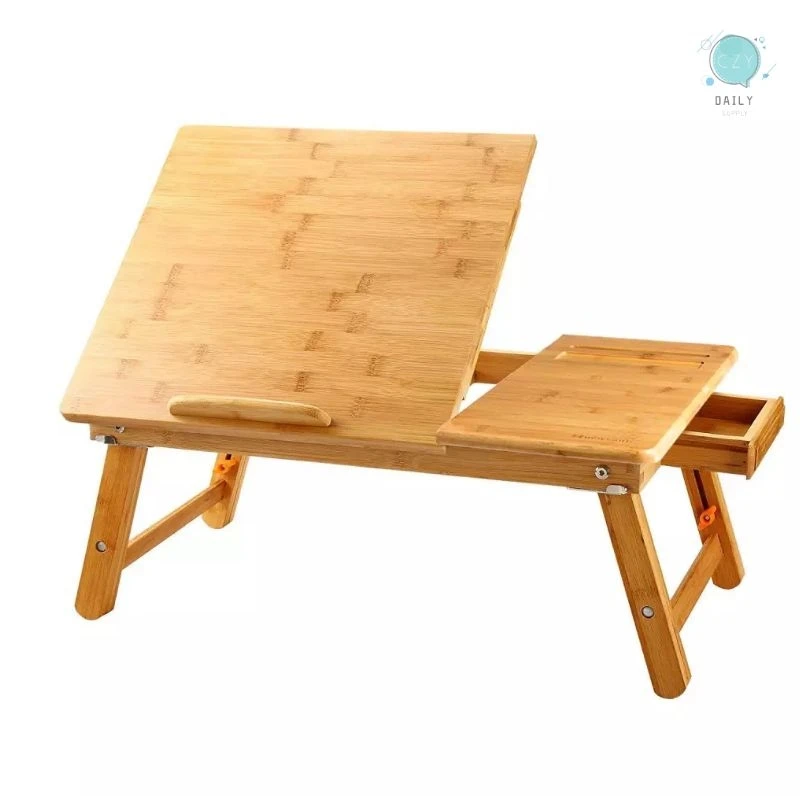 

Laptop Table Large Bed Tray Adjustable Tilting Top Foldable Table Multi-tasking Stand Breakfast Serving Bamboo Supports up