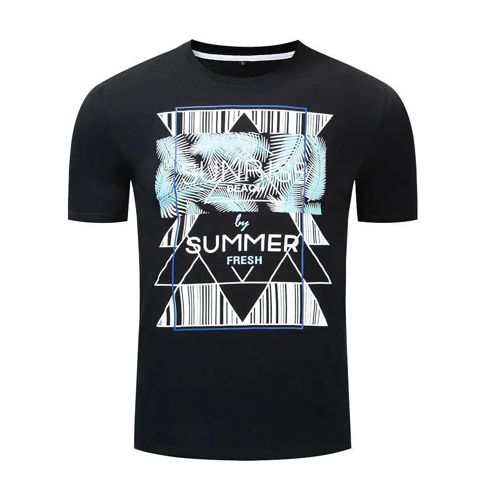

Men's Spring And Summer New Round Neck T-shirt Short Sleeve geometry Graphical pattern Men Shirt for young man
