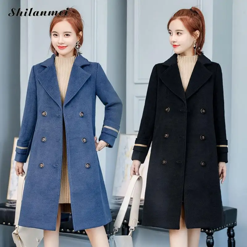 Et Noir Costume blue 2018 Outwear Bleu Élégant Automne Taille Manteau Veste Plus Black Mode 4xl Femelle Pardessus 3xl Décontracté Femme La Col Hiver 7Hq7X