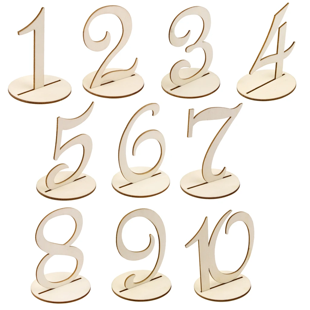 Buy MDF Wooden 10cm Table Numbers 1 10 Base Set