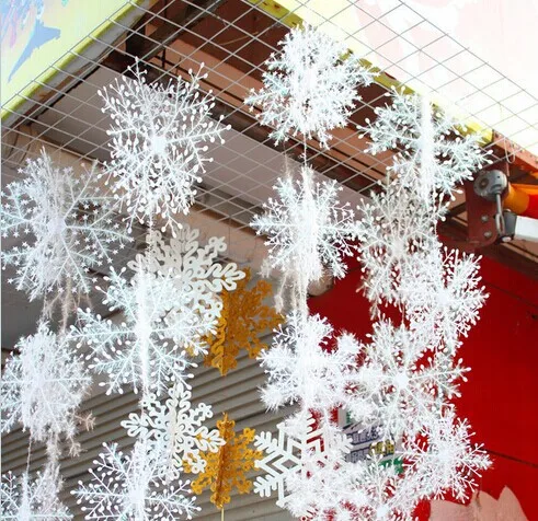 2 sets christmas party decorations supplies white snow snowflakes hanging ornaments one set with 3pcs - Christmas Party Decorations 2 sets christmas party decorations supplies white snow snowflakes hanging ornaments one set with 3pcs - Christmas Party Decorations