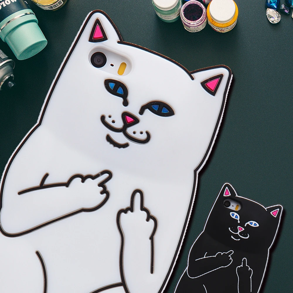 Cute Cat Case For iPhone 6 / iPhone 6 6s Plus / 5s SE Case Ripndipp 3D Animals Soft Silicon Rock Pocket Kitten Cover For Iphone6
