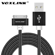 VOXLINK 1 м, 2 м, 3 м, нейлоновая оплетка, провод, 30 pin, металлический штекер, USB кабель для синхронизации данных, зарядное устройство для iphone 4, 4S, 3GS, iPad 1, 2, 3