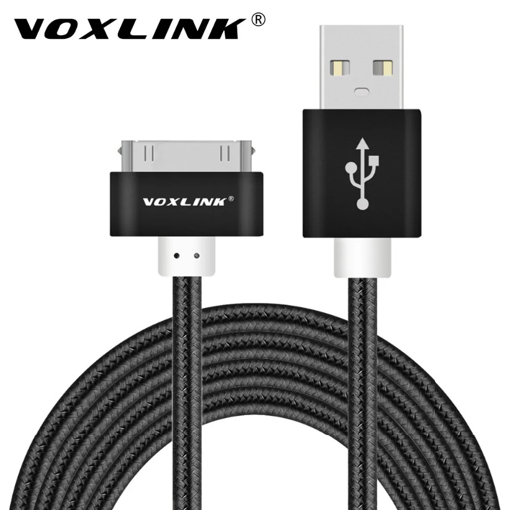 

VOXLINK Colorful 1M/2M/3M Nylon Braided Line 30 pin Metal plug Sync Data USB Cable For iphone 4 4S 3GS iPad 1 2 3