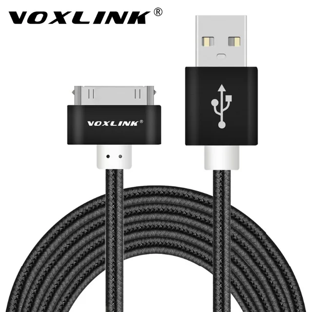 VOXLINK-Cable USB trenzado de nailon para iphone, Cable de sincronización de datos con enchufe de Metal de 30 Pines, Línea alámbrica trenzado de nailon de 1m, 2m, 3m, para iphone 4, 4S, 3GS, iPad 1, 2, 3 VOXLINK-Cable USB trenzado de nailon para iphone, Cable de sincronización de datos con enchufe de Metal de 30 Pines, Línea alámbrica trenzado de nailon de 1m, 2m, 3m, para iphone 4, 4S, 3GS, iPad 1, 2, 3