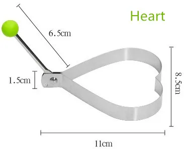 Креативная модель жареных яиц из нержавеющей стали, кольца для блинов для завтрака, кухонные инструменты для приготовления пищи, 5 вариантов, как показано на ТВ - Цвет: Heart