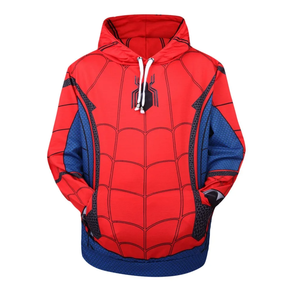Костюмы для косплея «Человек-паук»; толстовки с 3D принтом; пальто; куртки; Повседневная модная толстовка с капюшоном