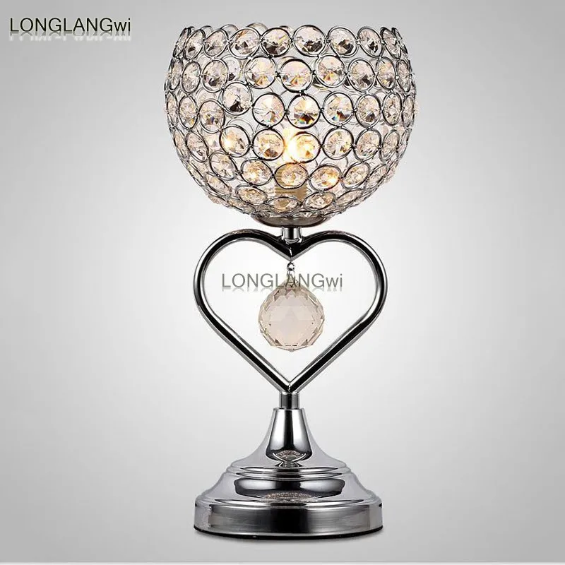 Современный светодиодный светильник с кристаллами для гостиной, спальни, прикроватная лампа с кристаллами, декоративная с регулируемой яркостью