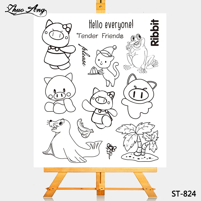 

Animal Ribbit Transparent Clear Silicone Stamp/Seal for DIY Scrapbooking/Photo Album Decorative Card Making Clear Stamps