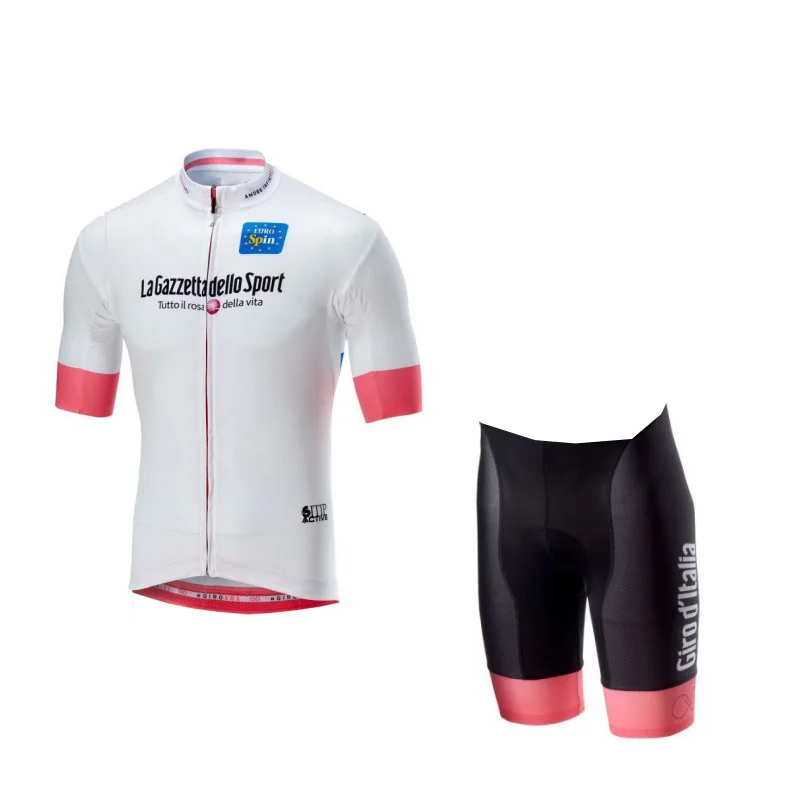 Розовый girode italia tour de italy набор Джерси для велоспорта летняя одежда для велоспорта MTB road Ropa Ciclismo велосипедный Майо нагрудник шорты - Цвет: no bib white