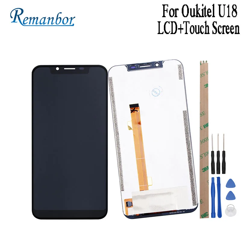 

Remanbor For Oukitel U18 LCD Display and Touch Screen 5.85 Inch Assembly Repair Parts For Oukitel U18 With Tools And Adhesive