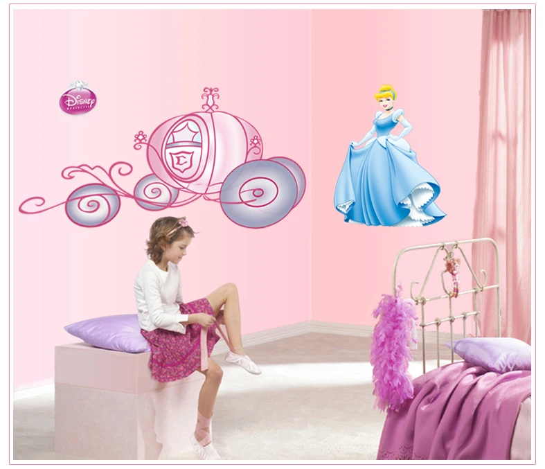 Fairytale Cinderella princess Wall Stickers Decals For Girl's Living