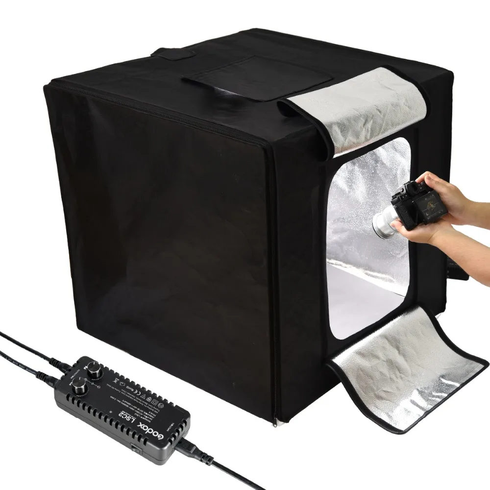 GODOX фото студия светодиодный мини Фотография light box палатка для дверей ЛСД-40/60/80 LST-40/60/80 с 2/3 светодиодный осветительные панели фон для фотосъе...