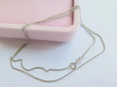 

New Au750 Pure 18K White Gold Necklace Women Wheat Link Chain 16inch