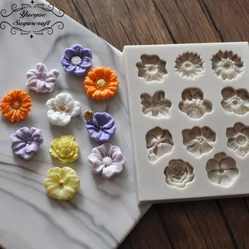 

Yueyue Sugarcraft 1 piece Flower silicone mold fondant mold cake decorating tools chocolate gumpaste mold