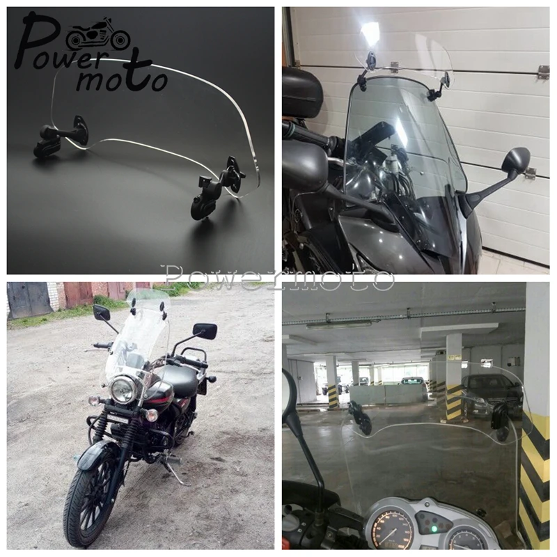 Мотоцикл Универсальный воздушный поток Регулируемый Прозрачный 280/210 мм лобовое стекло расширение спойлер Экран воздушный дефлектор для Honda BMW скутер