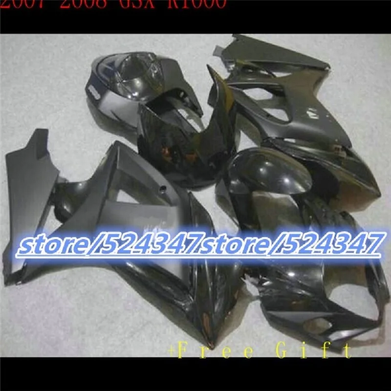 Инжекторный для SUZUKI GSX-R1000 K7 07 08 все черный GSX R1000 GSXR 1000 K7 07-08 GSXR1000 2007 2008 Обтекатели комплект