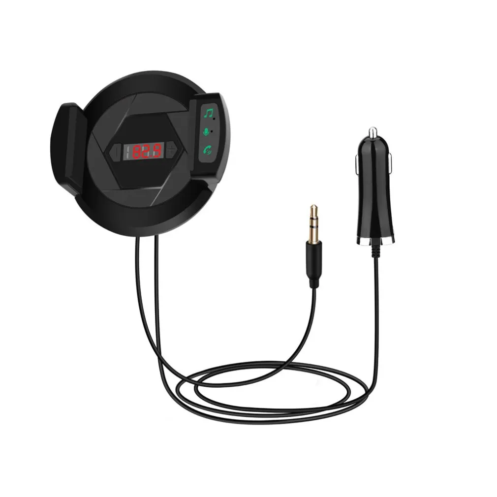 Car Bluetooth FM Transmitter Wireless Radio Adapter Car Charger Handsfree Phone Holder AUX Input For iPhone For Android
