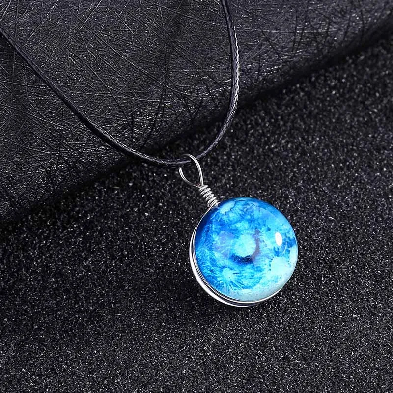 ZMZY модные ювелирные изделия большое длинное хрустальное ожерелье женское ожерелье s& Кулоны винтажное массивное ожерелье «Вселенная» стекло DIY подарки - Окраска металла: PYSL055-7