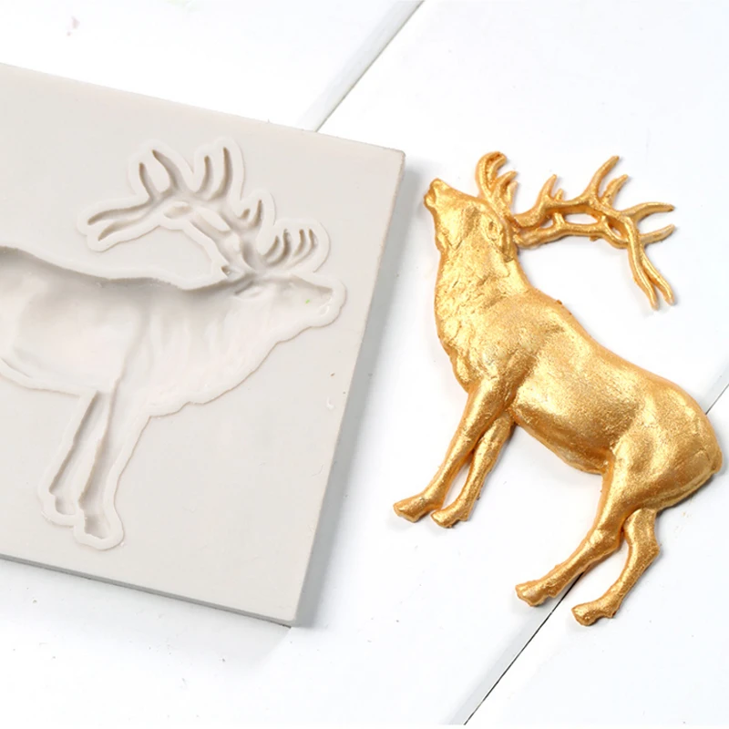 

Christmas Elk Silicone Mold Fondant Mould Cake Decorating Tools Chocolate Gumpaste Mold, Sugarcraft, Kitchen Accessories