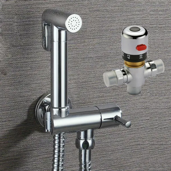 Латунный Ручной Биде Душ Shattaf Spray Kit с запорным клапаном и скрытой установкой