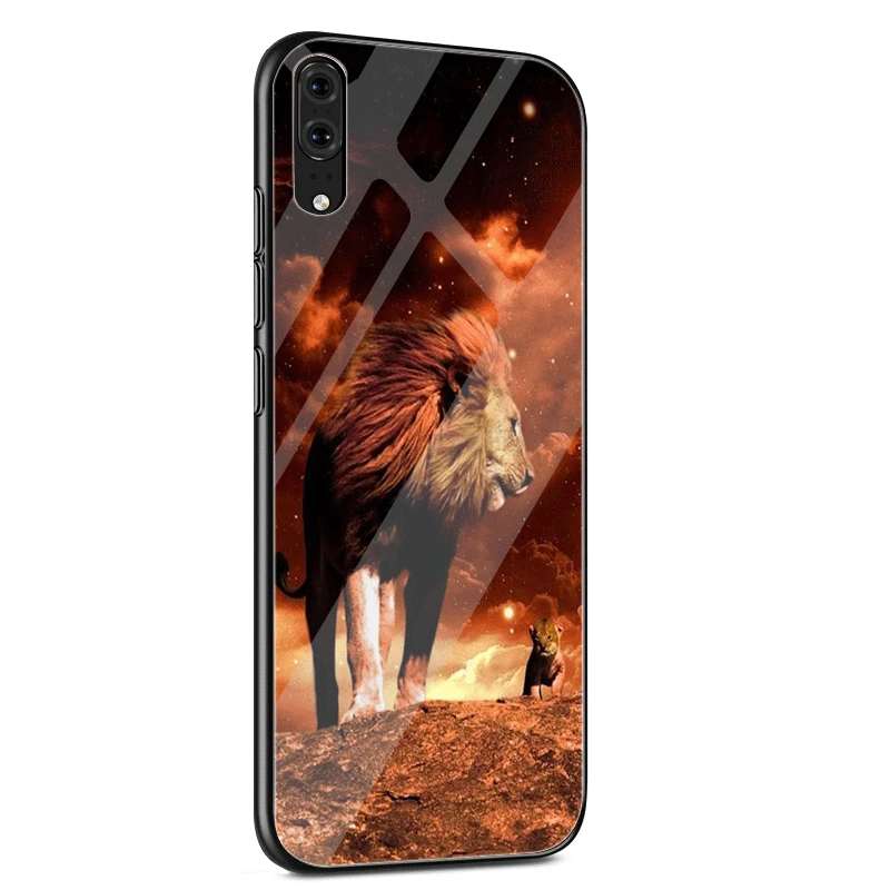 Стеклянный чехол Gerleek Lion King для Huawei P10 P20 Pro P Smart Mate 10 20 Lite Y6 Y9 Honor 7A 8X 9 2018