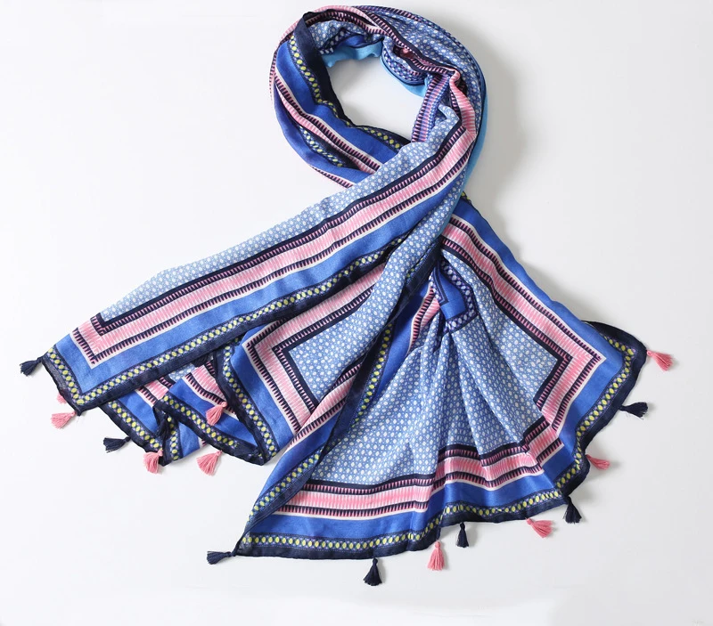 2017 Newest Women Geometry Pattern Tassel Scarf Cotton Tassel Scarf 10PCS/lotin Women's Scarves