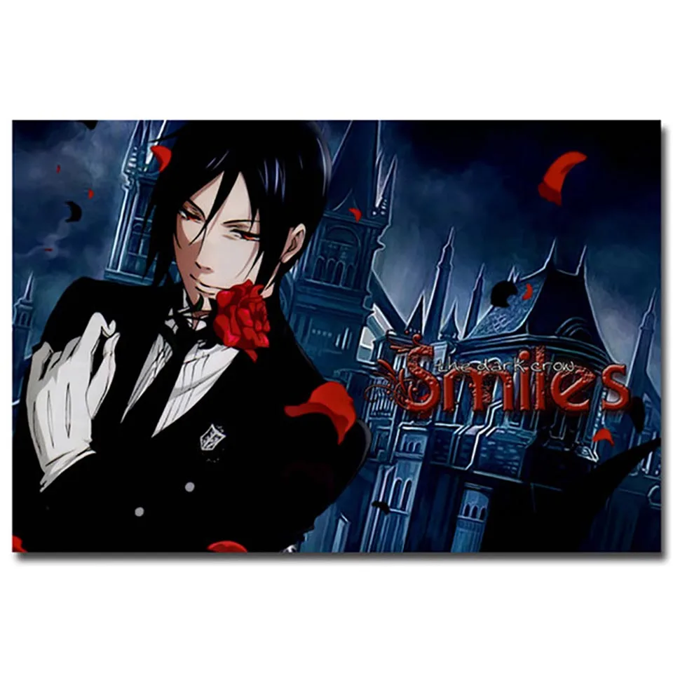 

5d Diy Diamond Wall Decor Black Butler Anime Painting Handmade Cross Stitch Picture Home Decal Full Square Drill Embroidery Gift