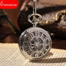 Арабские без покрыта Антикварные скелет часы Прохладный стимпанк карманные часы мужские Шикарные Серебряные старинные руки ветер механические часы