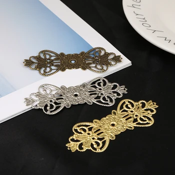 

10pcs Gold/Sliver/Bronze Plated 31x75mm Tone Filigree Flower Wraps Connectors For Jewelry Making Findings DIY Charm Pendants