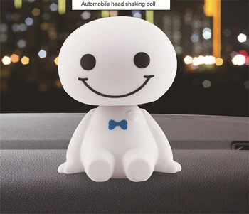 

Hot sale Car Ornament Cute Shaking Head Baymax Robot Doll Automotive Decoration Auto Interior Dashboard Bobble Head Toys Accesso