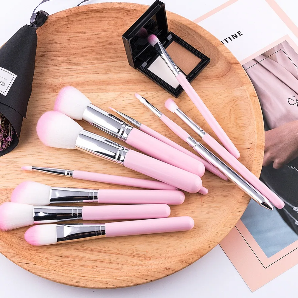 

11pcs Rainbow Makeup Brushes Set Synthetic Wool Professional Foundation Brush Set Shade Eyelash Brushes Makeup Contour Kit