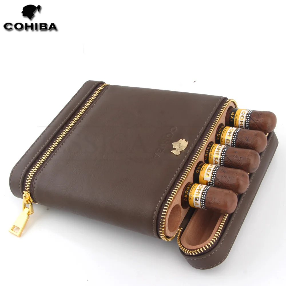 Cohiba Cedar Wooden Cigar Humidor 6 Leather Portable Case AliExpress
