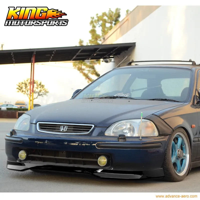 Подходит для 96 97 98 honda Civic JDM T-R стиль черный передний бампер спойлер PP