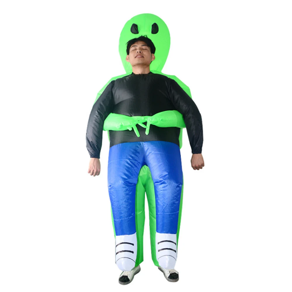 Открытый Забавный надувной костюм монстра страшный зеленый инопланетянин езда на игрушках Косплей Костюм для взрослых смешная творческая детская игрушка