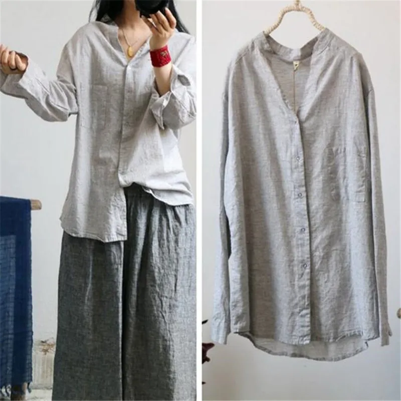 Solid_Color_Linen_Casual_Top_Women_Blouse_gray_1_grande