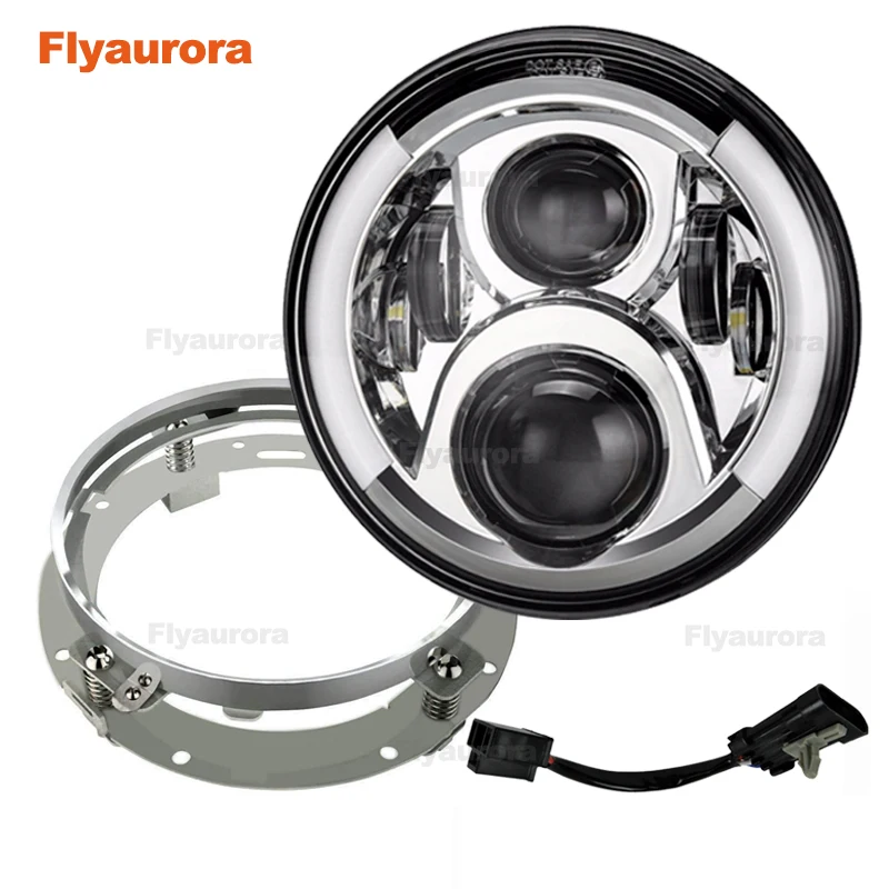 

Motorbike Front Light Motorcycle Headlight Chrome Black Head Light For Any models motorcycles with 7" headlight For Honda