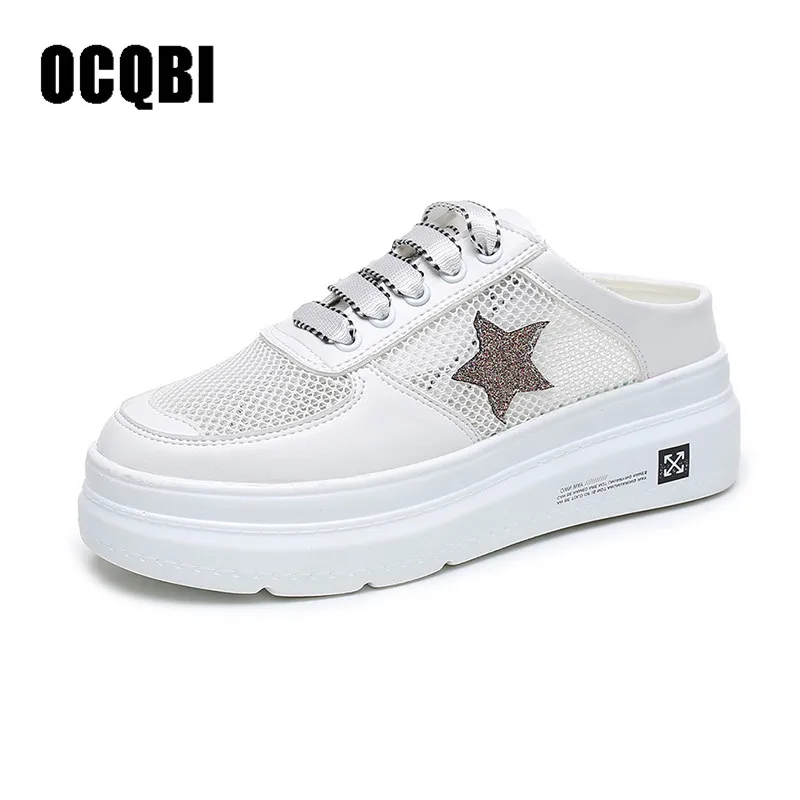 

2019 Fashion Canvas Shoes Women Vulcanization Air Mesh Woman Breathable Casual Star Flats Mixed Colors Sneakers Zapatos De Mujer