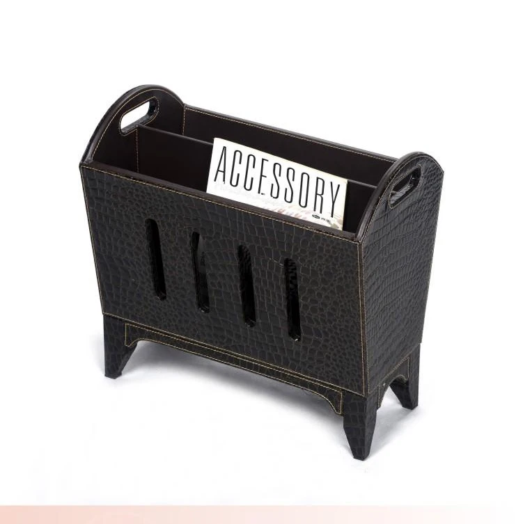 wooden struction leather floor magazine book exhibition rack shelf