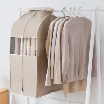 

Cotton and linen clothes dust cover hanging coat dust bag clothing cover home three-dimensional hanging clothes bag wardrobe sui