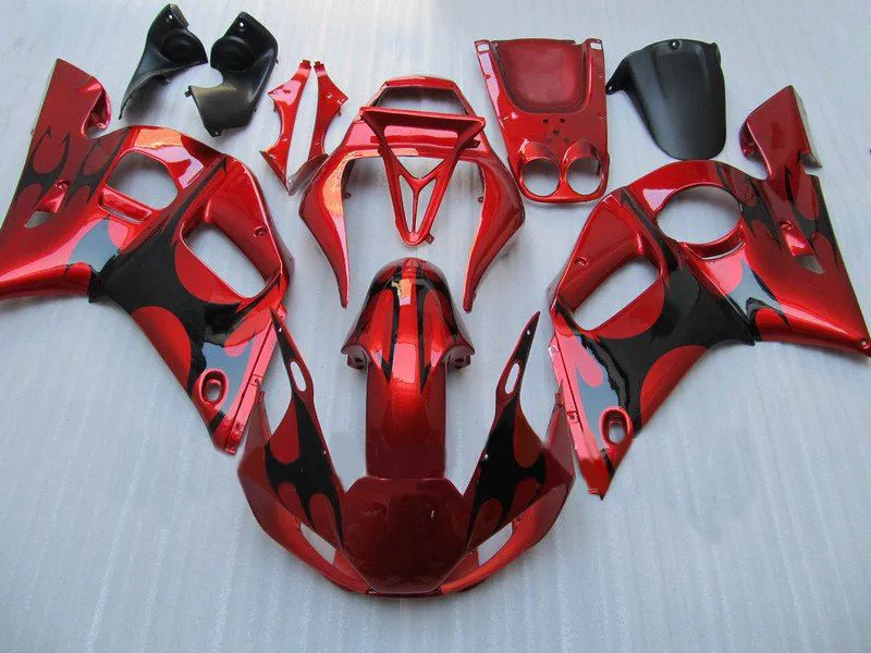 

Motorcycle Fairing Kit for YAMAHA YZFR6 98 99 00 01 02 YZF R6 1998 2000 2002 YZF600 ABS Hot red black Fairings set+7gifts KX14