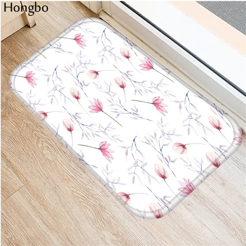 Нескользящий напольный коврик Hongbo 40*60 см с цветочным принтом уличные коврики