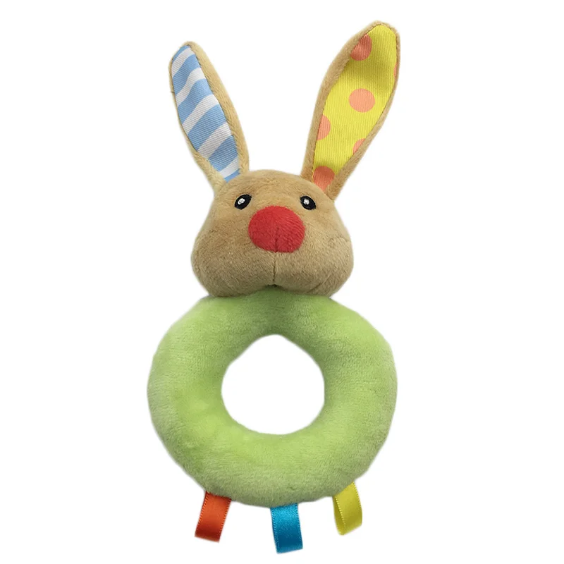 Rabbit Plush Rattle Baby Ring Bell Newborn Hand Grasp Soft Toys