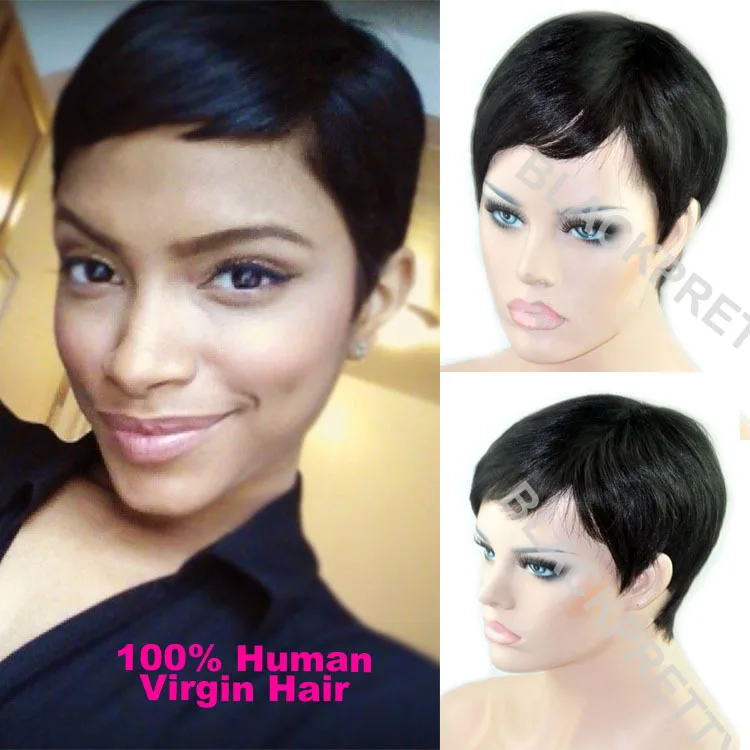 Celebrity Cheap Pixie Cut Human Brazilian Hair Very Short Wig