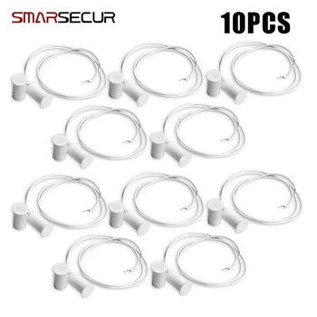 Smarsecur Wired Door Window Sensor Magnetic Switch Home Alarm System Detector MC-33 normally closed NC wired door window magnetic sensor switch work with ptsn and gsm alarm system wired zone gsm10a g90b q2