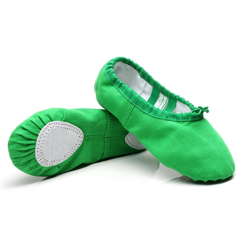 

Green Canvas Soft Sole Professional Yoga Ballet Shoes Adults Ballerina Teacher Practice Dancing Performance Slipper