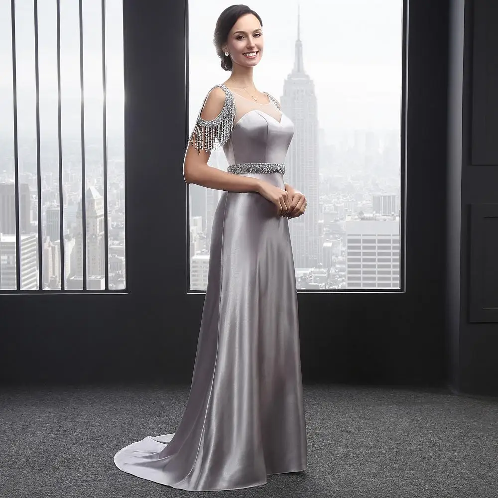 elegant silver dresses for wedding