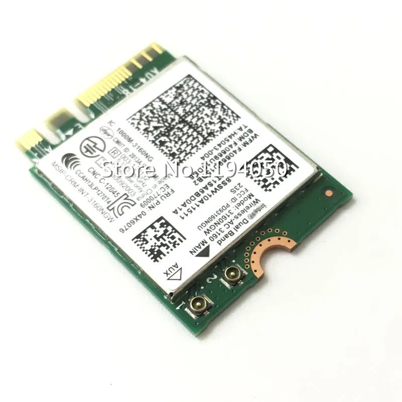 Intel Dual Band Wireless AC 3160 3160NGW 04X6034 04X6076 для Y40 Y50 E10 30 E455 E555 2 4 ГГц/5 8 ГГц wifi|wireless-ac 3160|intel dual band