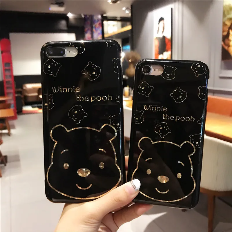 

Cute Winnie Pooh Bear Case For Samaung Galaxy S8 case for samsung Galaxy A5 S7 Edge S8 S9 Plus Cases Porcelain Glossy Back Cover